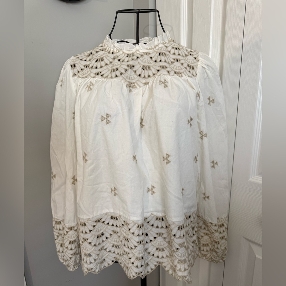 Timeless White Embroidered Women's Top, Medium, NWT